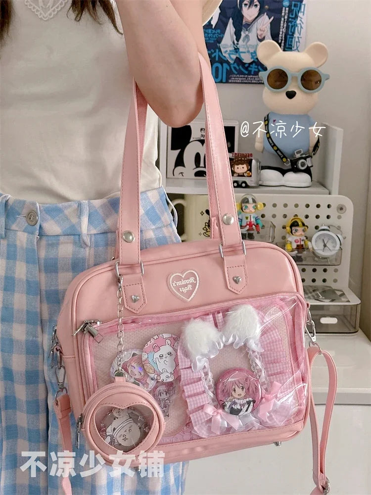Shoulder Messenger Bag To Display Plushies and Trinkets