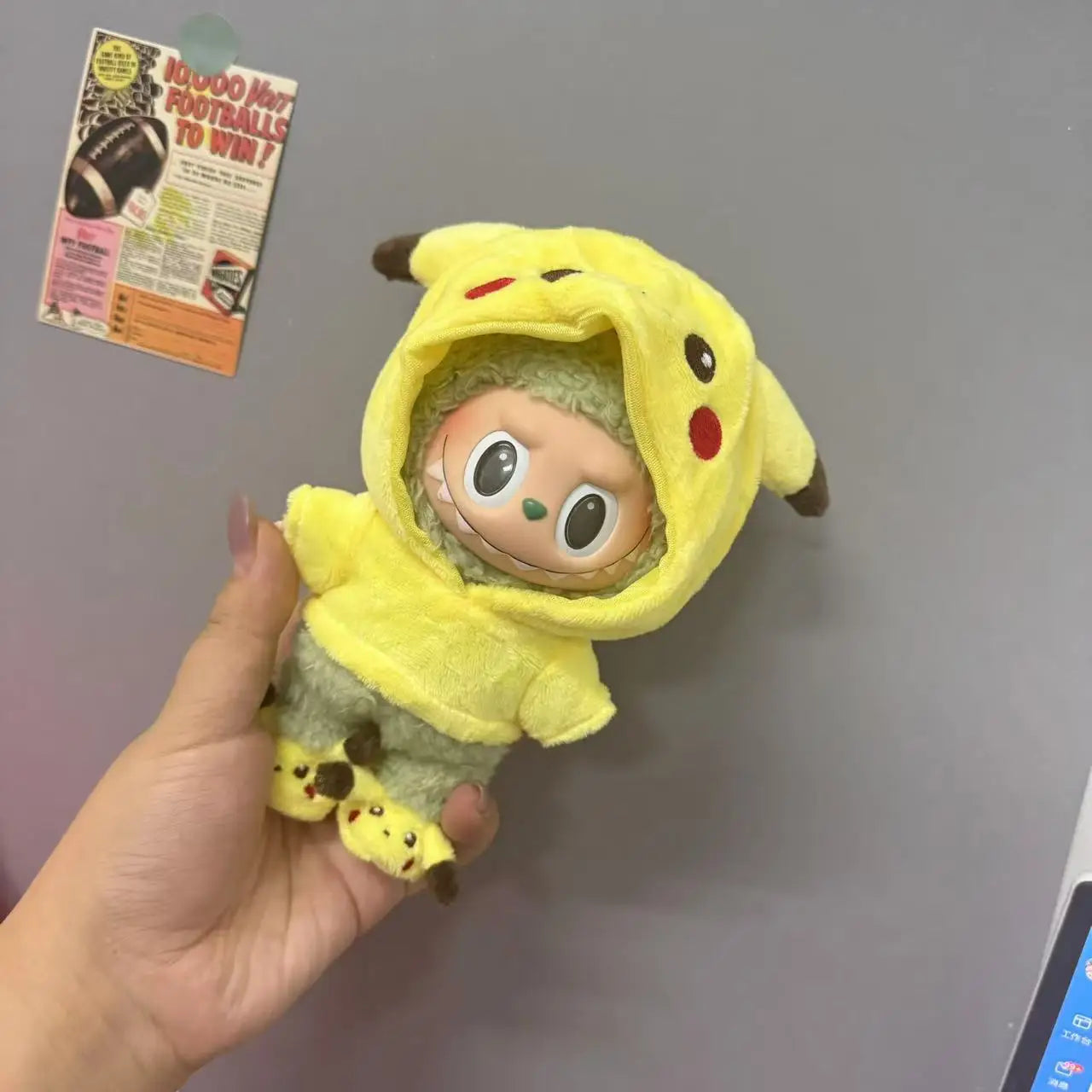 17cm Labubu Doll Clothes โ Cute Pikachu Style (Clothes Only)
