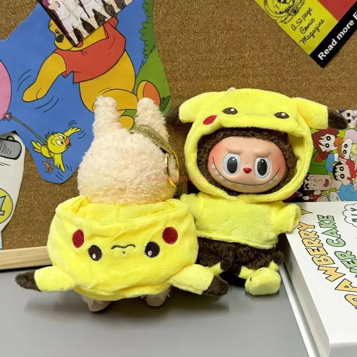 17cm Labubu Doll Clothes โ Cute Pikachu Style (Clothes Only)