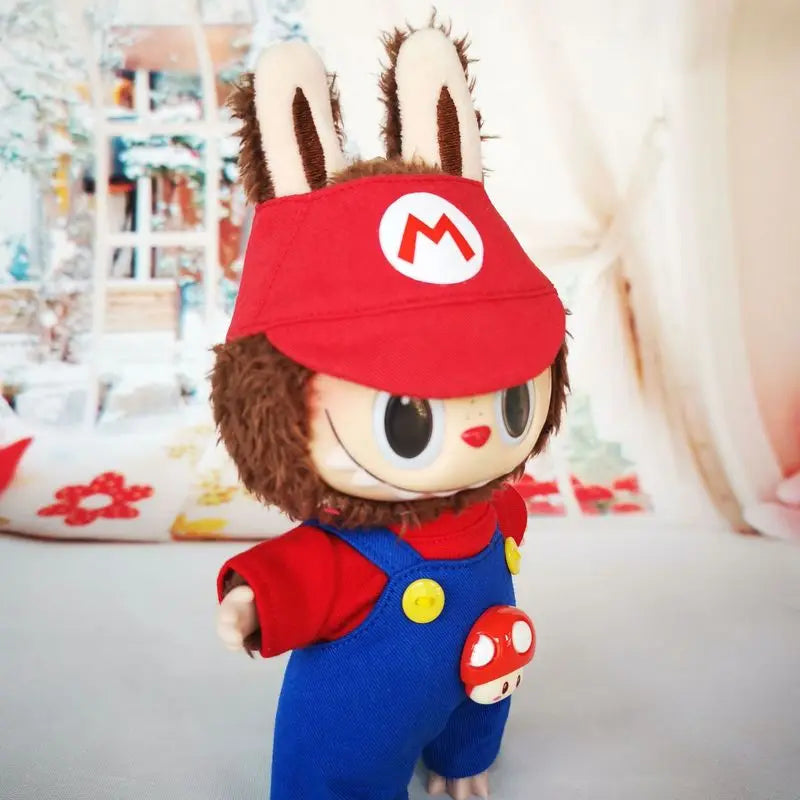 17cm Labubu Clothes ā Super Mario Cosplay Outfit (Clothes Only)
