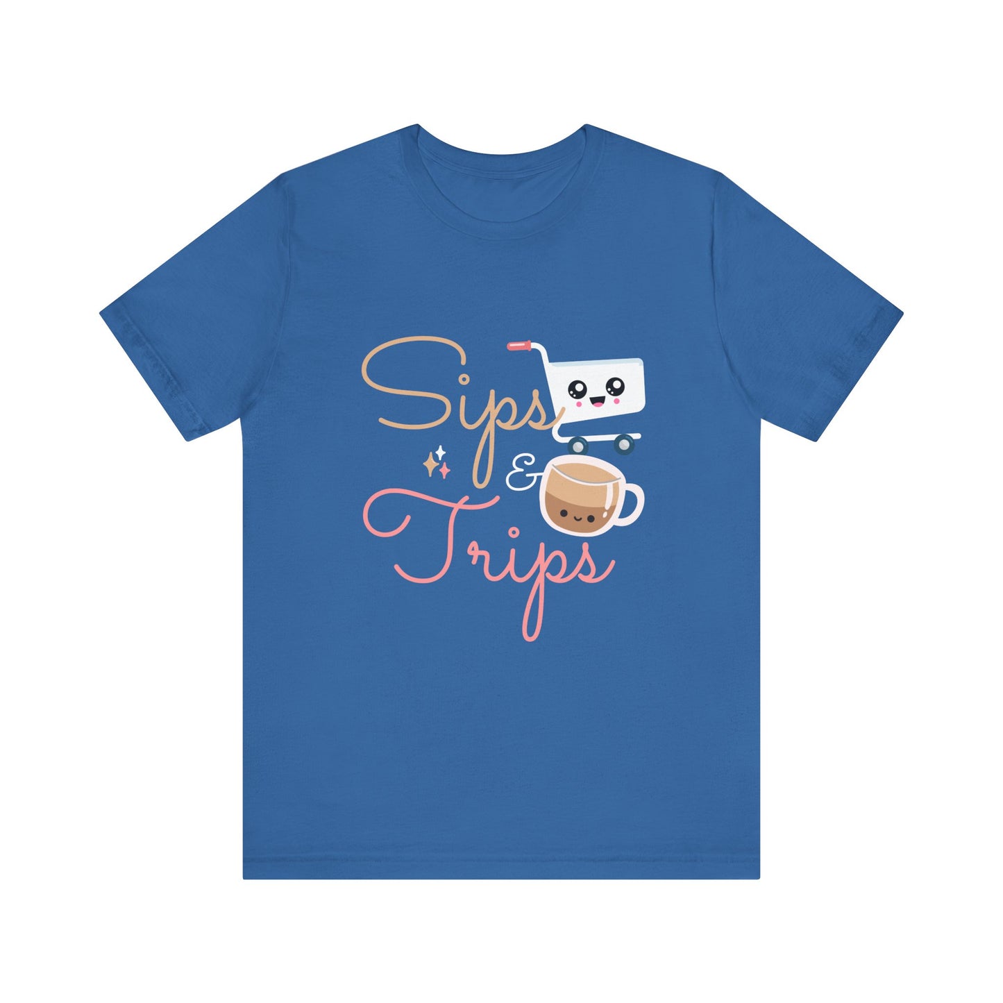 Coffee Lover Tee - Cute Sips and Trips Shirt