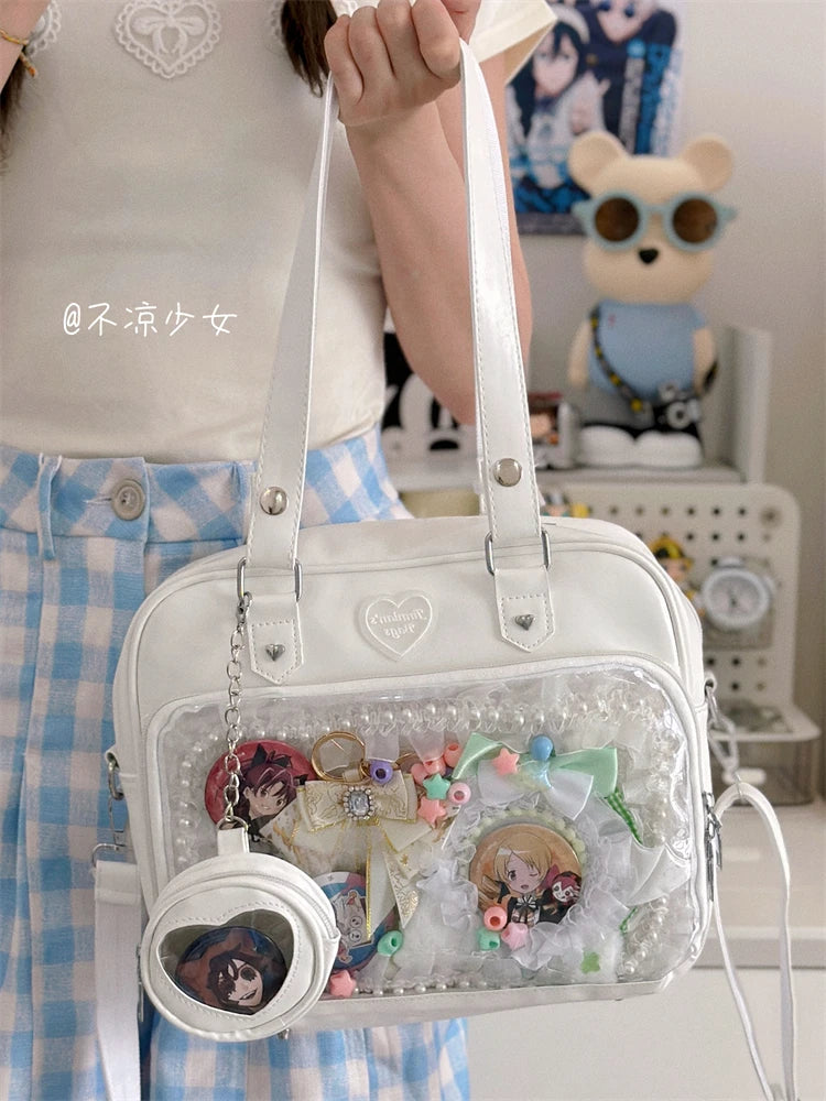 Shoulder Messenger Bag To Display Plushies and Trinkets