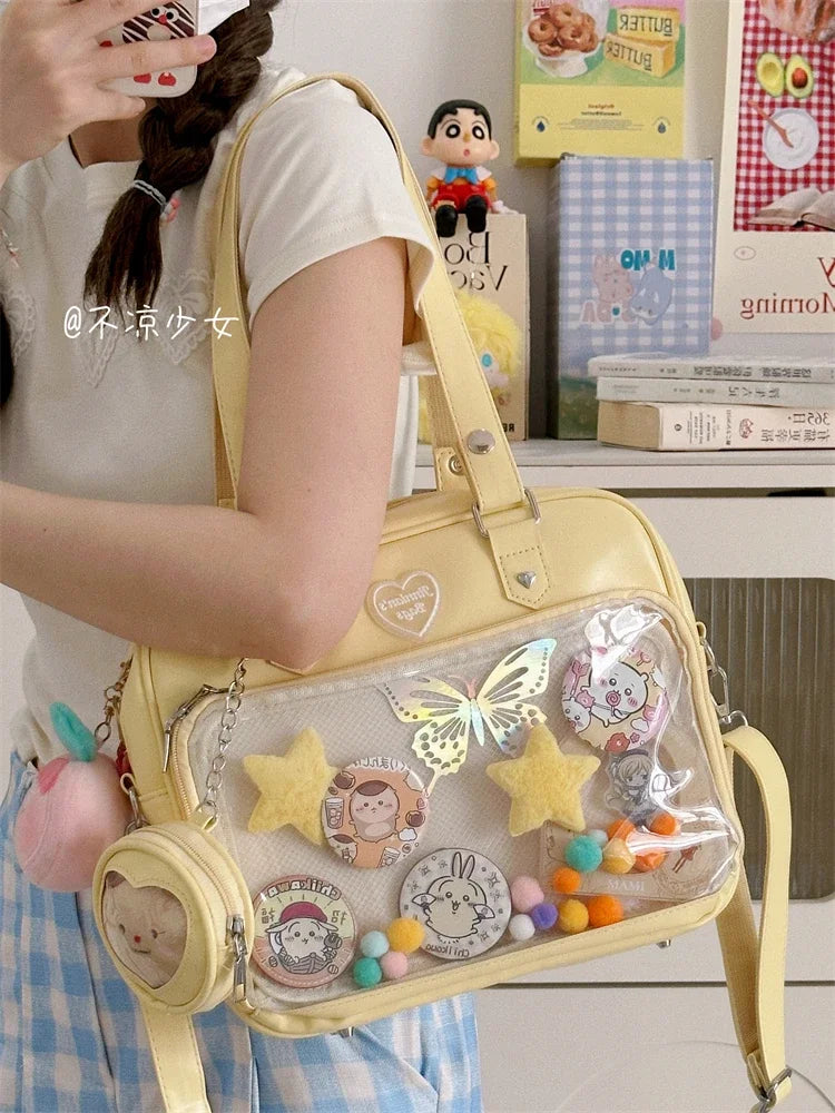 Shoulder Messenger Bag To Display Plushies and Trinkets