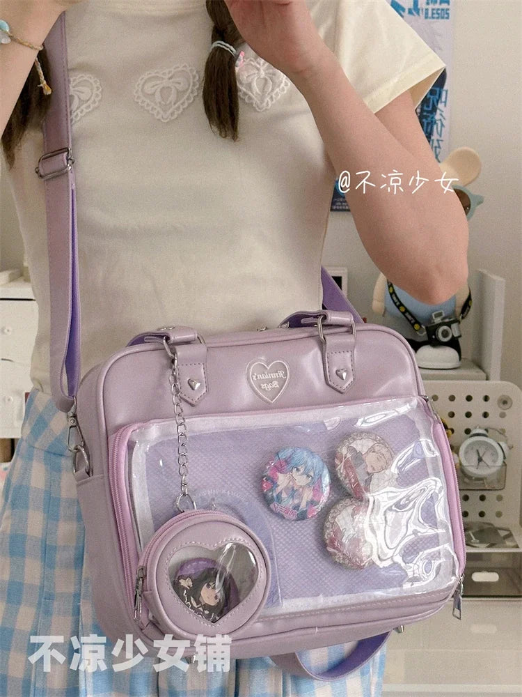 Shoulder Messenger Bag To Display Plushies and Trinkets