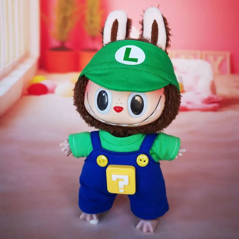 17cm Labubu Clothes – Super Mario Cosplay Outfit (Clothes Only)