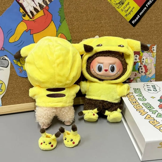 17cm Labubu Doll Clothes – Cute Pikachu Style (Clothes Only)