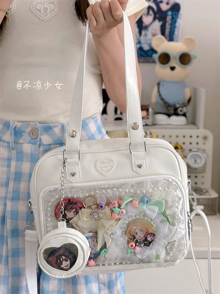Shoulder Messenger Bag To Display Plushies and Trinkets