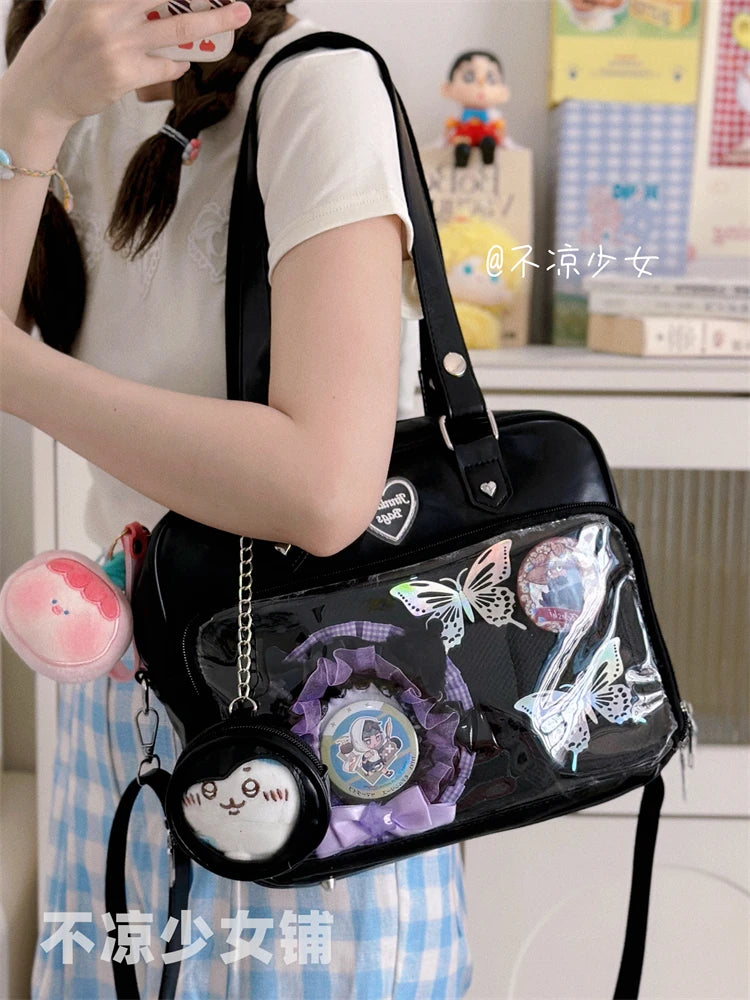 Shoulder Messenger Bag To Display Plushies and Trinkets