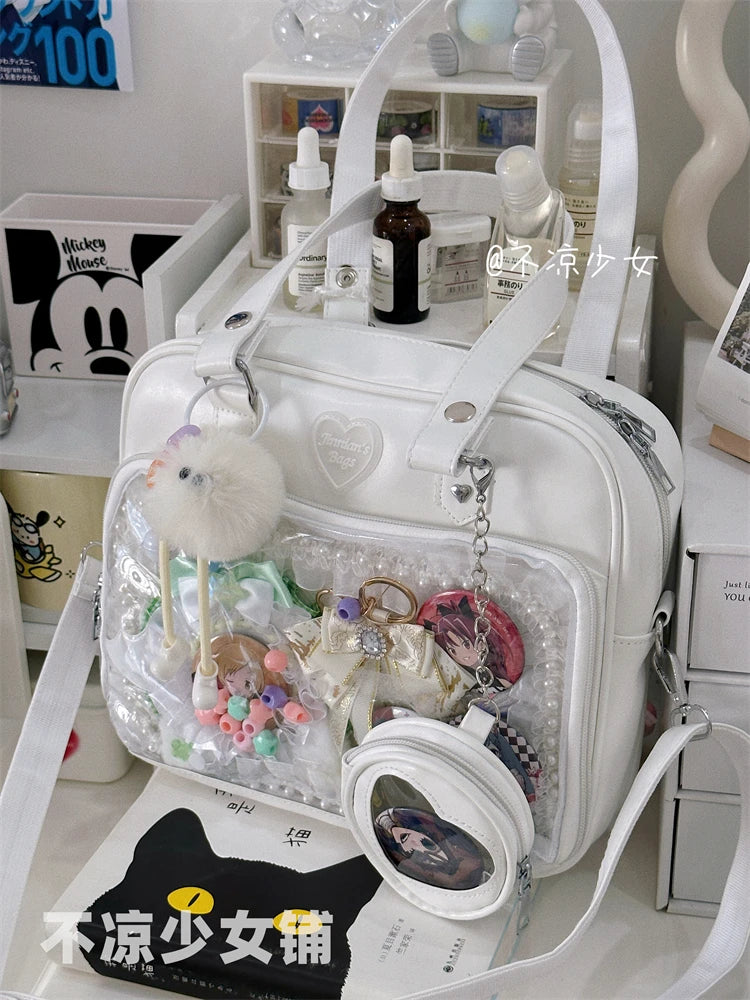 Shoulder Messenger Bag To Display Plushies and Trinkets