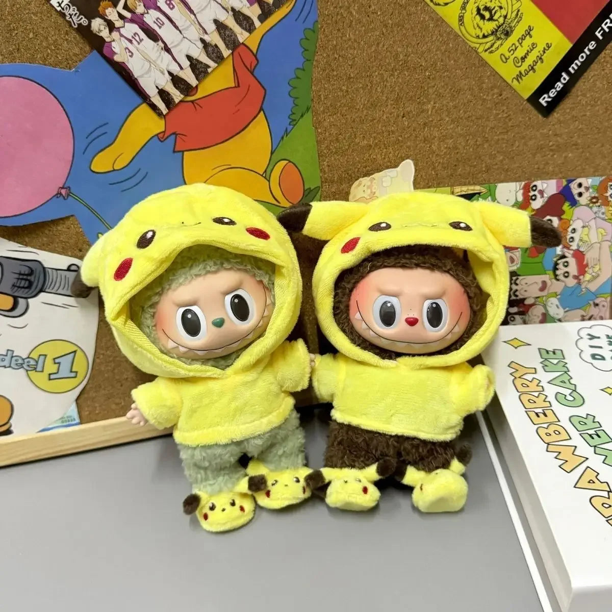 17cm Labubu Doll Clothes – Cute Pikachu Style (Clothes Only)