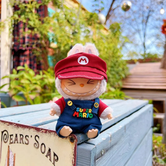 15cm Labubu Mario Cosplay (Doll Clothes only)
