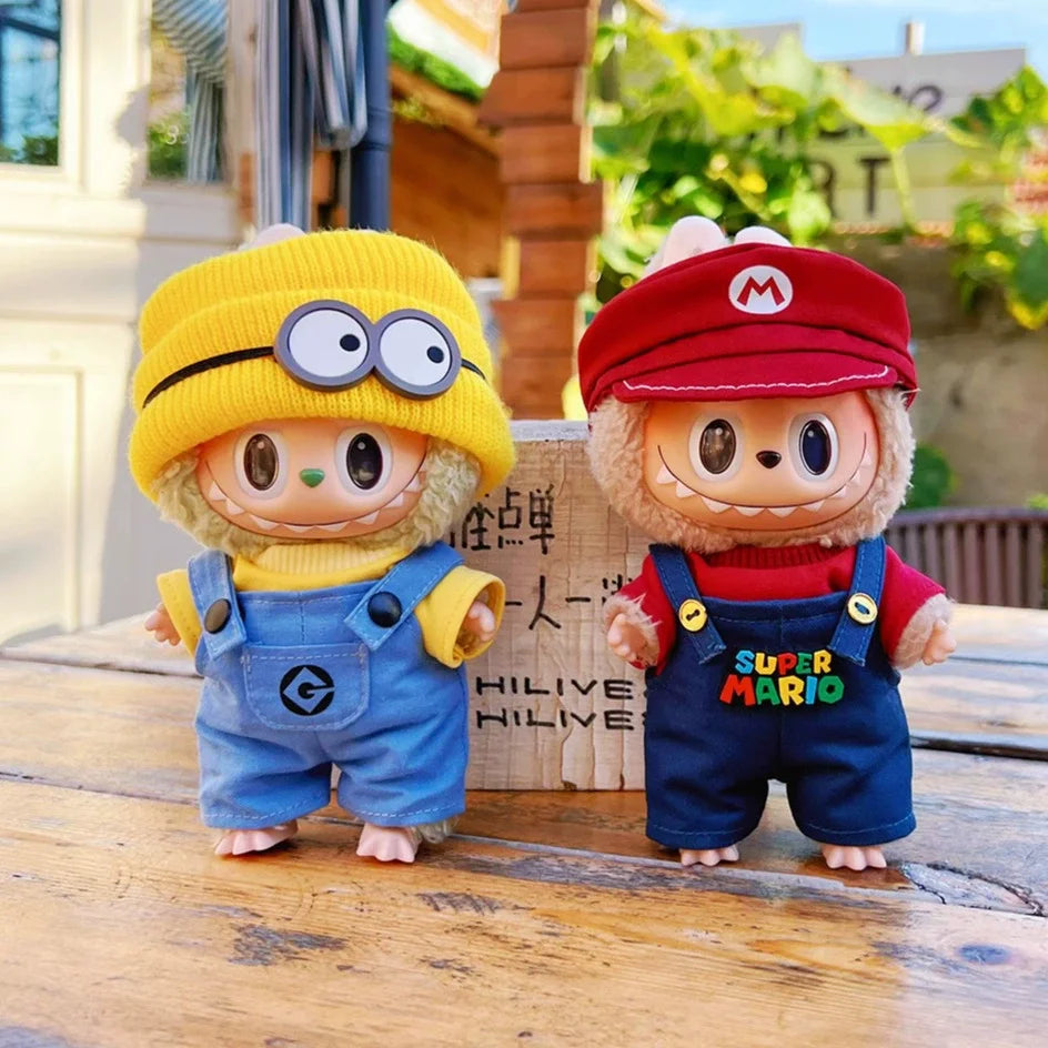 15cm Labubu Mario Cosplay (Doll Clothes only)