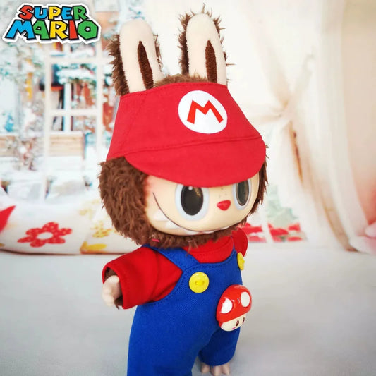 17cm Labubu Clothes – Super Mario Cosplay Outfit (Clothes Only)